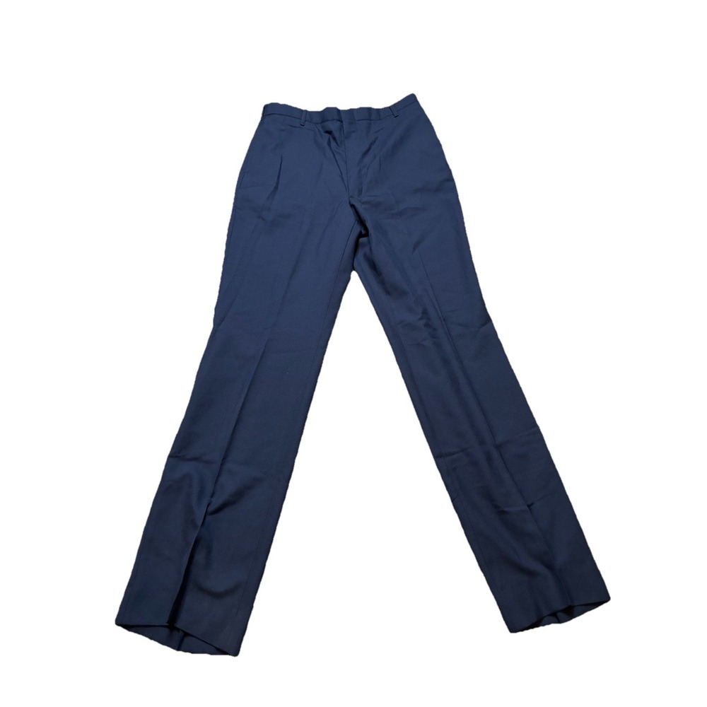 DSCP‎ Dress Pants men's 34XL Blue Pleated Trousers Slacks Uniform USA